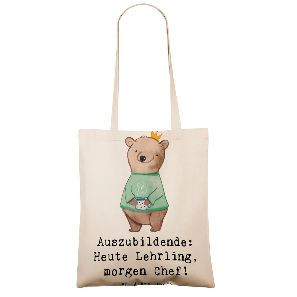 Tote bag Auszubildende: Heute Lehrling, morgen Chef! Shopper, Beuteltasche, Tragetasche, Tasche, Laptoptasche, Schultertasche, Strandtasche, Einkaufstasche, Jutetasche, Jutebeutel, Beutel, Stoffbeutel, Umhängetasche, Stofftasche, Badetasche, Einkaufstüte, Beruf, Ausbildung, Jubiläum, Abschied, Rente, Kollege, Kollegin, Geschenk, Schenken, Arbeitskollege, Mitarbeiter, Firma, Danke, Dankeschön