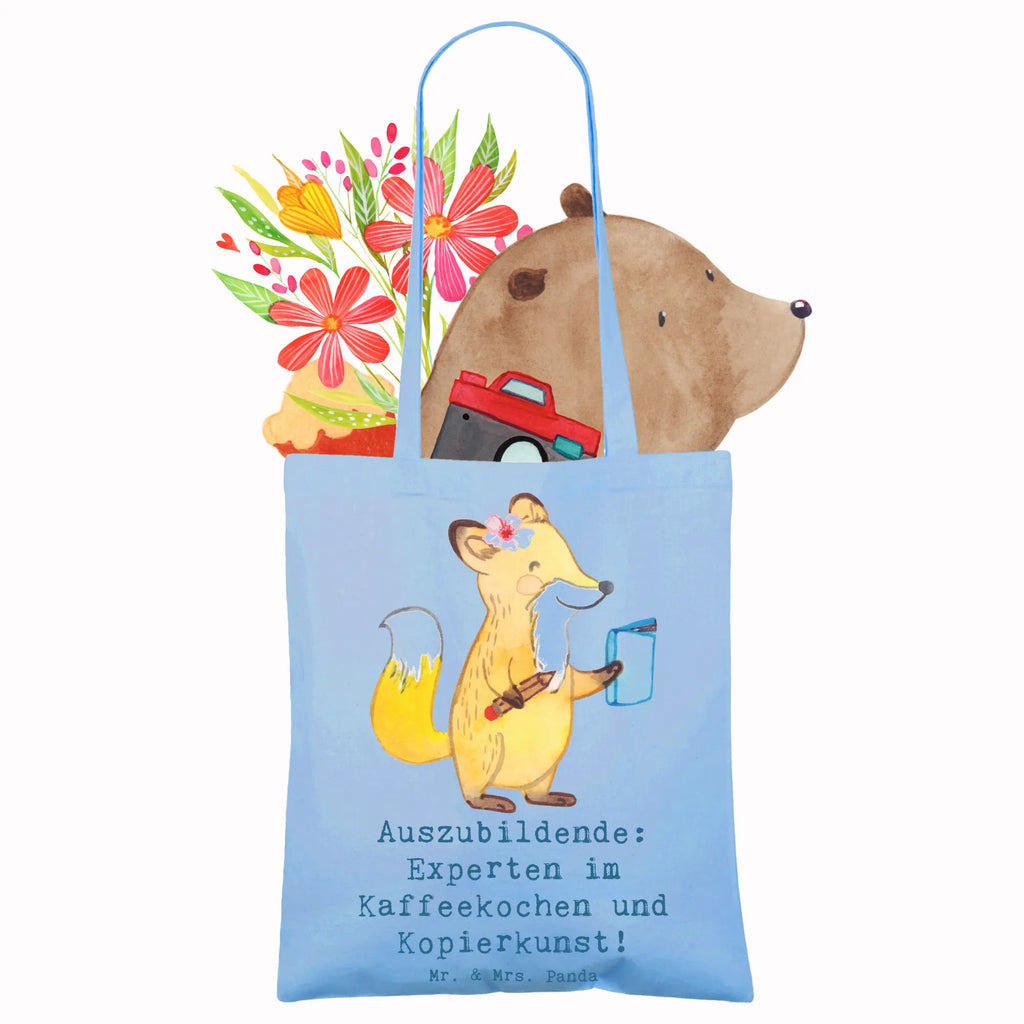 Tote bag Auszubildende: Experten im Kaffeekochen und Kopierkunst! Jutebeutel, Badetasche, Umhängetasche, Stofftasche, Strandtasche, Einkaufstüte, Tasche, Beutel, Tragetasche, Stoffbeutel, Einkaufstasche, Shopper, Beuteltasche, Laptoptasche, Jutetasche, Schultertasche, Beruf, Ausbildung, Jubiläum, Abschied, Rente, Kollege, Kollegin, Geschenk, Schenken, Arbeitskollege, Mitarbeiter, Firma, Danke, Dankeschön