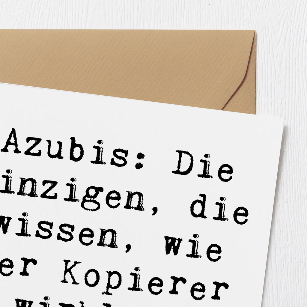 Deluxe Card Saying Azubis: Die einzigen, die wissen, wie der Kopierer wirklich funktioniert! Hochwertige Klappkarte, Karte, Geburtstagskarte, Klappkarte, Hochzeitskarte, Hochwertige Grußkarte, Einladungskarte, Glückwunschkarte, Grußkarte, Beruf, Ausbildung, Jubiläum, Abschied, Rente, Kollege, Kollegin, Geschenk, Schenken, Arbeitskollege, Mitarbeiter, Firma, Danke, Dankeschön