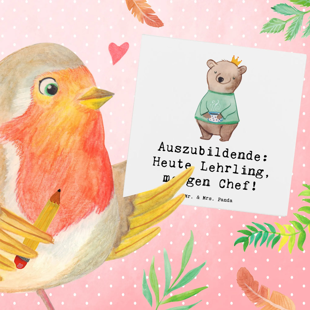 Deluxe Card Auszubildende: Heute Lehrling, morgen Chef! Hochwertige Grußkarte, Glückwunschkarte, Hochzeitskarte, Klappkarte, Karte, Hochwertige Klappkarte, Geburtstagskarte, Grußkarte, Einladungskarte, Beruf, Ausbildung, Jubiläum, Abschied, Rente, Kollege, Kollegin, Geschenk, Schenken, Arbeitskollege, Mitarbeiter, Firma, Danke, Dankeschön