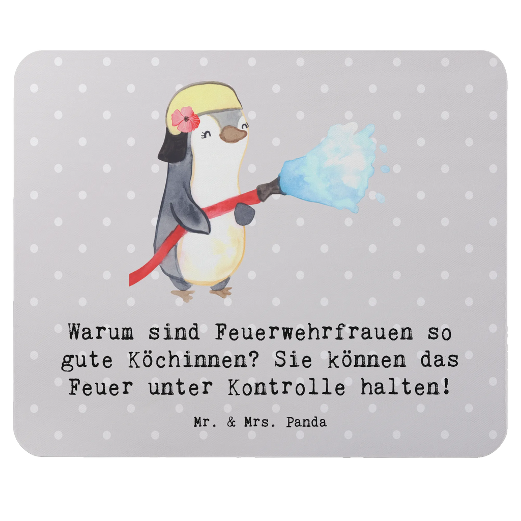 Mouse mat Warum sind Feuerwehrfrauen so gute Köchinnen? Sie können das Feuer unter Kontrolle halten! Mausunterlage, Designer Mauspad, Büroausstattung, PC Zubehör, Computer zubehör, Einzigartiges Mauspad, Mauspad Büro, Mauspad, Arbeitszimmer, Mousepad, Beruf, Ausbildung, Jubiläum, Abschied, Rente, Kollege, Kollegin, Geschenk, Schenken, Arbeitskollege, Mitarbeiter, Firma, Danke, Dankeschön