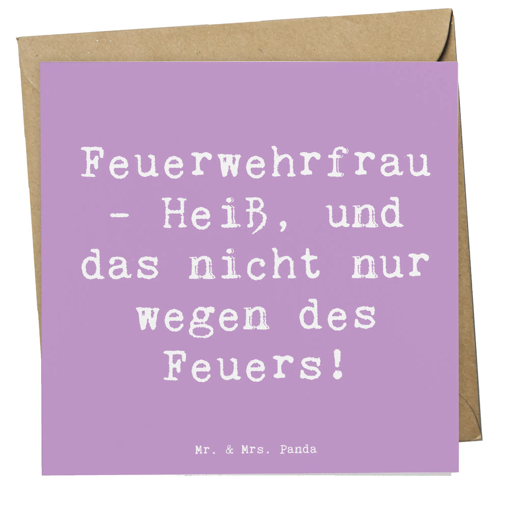 Deluxe Card Saying Feuerwehrfrau - Heiß, und das nicht nur wegen des Feuers! Karte, Klappkarte, Einladungskarte, Grußkarte, Hochzeitskarte, Geburtstagskarte, Glückwunschkarte, Hochwertige Klappkarte, Hochwertige Grußkarte, Beruf, Ausbildung, Jubiläum, Abschied, Rente, Kollege, Kollegin, Geschenk, Schenken, Arbeitskollege, Mitarbeiter, Firma, Danke, Dankeschön