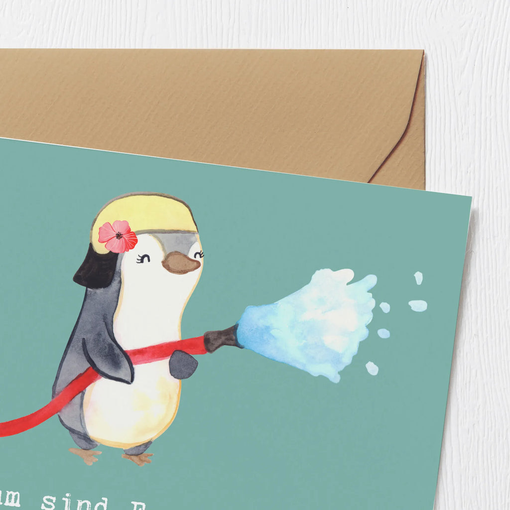 Deluxe Card Warum sind Feuerwehrfrauen so gute Köchinnen? Sie können das Feuer unter Kontrolle halten! Glückwunschkarte, Hochzeitskarte, Hochwertige Grußkarte, Karte, Grußkarte, Einladungskarte, Klappkarte, Hochwertige Klappkarte, Geburtstagskarte, Beruf, Ausbildung, Jubiläum, Abschied, Rente, Kollege, Kollegin, Geschenk, Schenken, Arbeitskollege, Mitarbeiter, Firma, Danke, Dankeschön