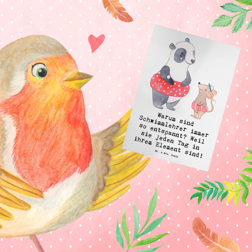 Greetings card Warum sind Schwimmlehrer immer so entspannt? Weil sie jeden Tag in ihrem Element sind! Hochzeitskarte, Geburtstagskarte, Einladungskarte, Ansichtskarten, Klappkarte, Glückwunschkarte, Karte, Grußkarte, Beruf, Ausbildung, Jubiläum, Abschied, Rente, Kollege, Kollegin, Geschenk, Schenken, Arbeitskollege, Mitarbeiter, Firma, Danke, Dankeschön