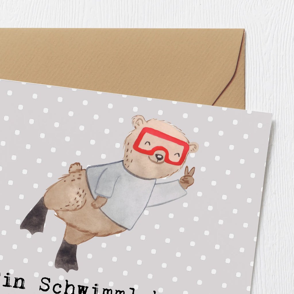 Deluxe Card Ein Schwimmlehrer geht nicht unter, er schwimmt einfach weiter! Grußkarte, Hochzeitskarte, Hochwertige Grußkarte, Karte, Klappkarte, Einladungskarte, Glückwunschkarte, Geburtstagskarte, Hochwertige Klappkarte, Beruf, Ausbildung, Jubiläum, Abschied, Rente, Kollege, Kollegin, Geschenk, Schenken, Arbeitskollege, Mitarbeiter, Firma, Danke, Dankeschön