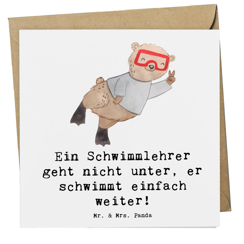 Deluxe Card Ein Schwimmlehrer geht nicht unter, er schwimmt einfach weiter! Grußkarte, Hochzeitskarte, Hochwertige Grußkarte, Karte, Klappkarte, Einladungskarte, Glückwunschkarte, Geburtstagskarte, Hochwertige Klappkarte, Beruf, Ausbildung, Jubiläum, Abschied, Rente, Kollege, Kollegin, Geschenk, Schenken, Arbeitskollege, Mitarbeiter, Firma, Danke, Dankeschön