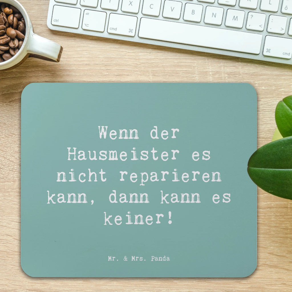Mouse mat Saying Wenn der Hausmeister es nicht reparieren kann, dann kann es keiner! Mauspad, Einzigartiges Mauspad, Designer Mauspad, Mousepad, Arbeitszimmer, PC Zubehör, Büroausstattung, Computer zubehör, Mausunterlage, Mauspad Büro, Beruf, Ausbildung, Jubiläum, Abschied, Rente, Kollege, Kollegin, Geschenk, Schenken, Arbeitskollege, Mitarbeiter, Firma, Danke, Dankeschön