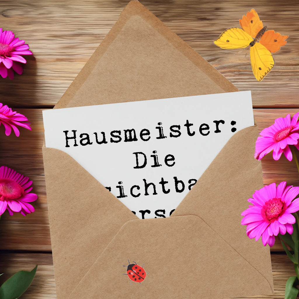 Deluxe Card Saying Hausmeister: Die unsichtbaren Herrscher des Gebäudes Hochzeitskarte, Einladungskarte, Hochwertige Grußkarte, Grußkarte, Glückwunschkarte, Hochwertige Klappkarte, Karte, Klappkarte, Geburtstagskarte, Beruf, Ausbildung, Jubiläum, Abschied, Rente, Kollege, Kollegin, Geschenk, Schenken, Arbeitskollege, Mitarbeiter, Firma, Danke, Dankeschön