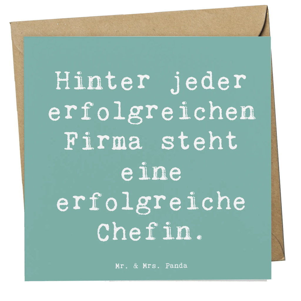 Deluxe Card Saying Hinter jeder erfolgreichen Firma steht eine erfolgreiche Chefin. Klappkarte, Hochzeitskarte, Hochwertige Grußkarte, Geburtstagskarte, Hochwertige Klappkarte, Karte, Grußkarte, Glückwunschkarte, Einladungskarte, Beruf, Ausbildung, Jubiläum, Abschied, Rente, Kollege, Kollegin, Geschenk, Schenken, Arbeitskollege, Mitarbeiter, Firma, Danke, Dankeschön
