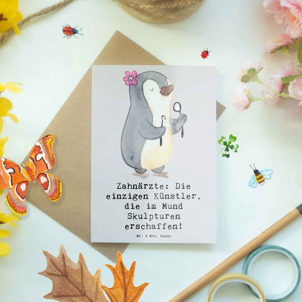 Greetings card Zahnärzte: Die einzigen Künstler, die im Mund Skulpturen erschaffen! Einladungskarte, Glückwunschkarte, Ansichtskarten, Karte, Klappkarte, Grußkarte, Hochzeitskarte, Geburtstagskarte, Beruf, Ausbildung, Jubiläum, Abschied, Rente, Kollege, Kollegin, Geschenk, Schenken, Arbeitskollege, Mitarbeiter, Firma, Danke, Dankeschön