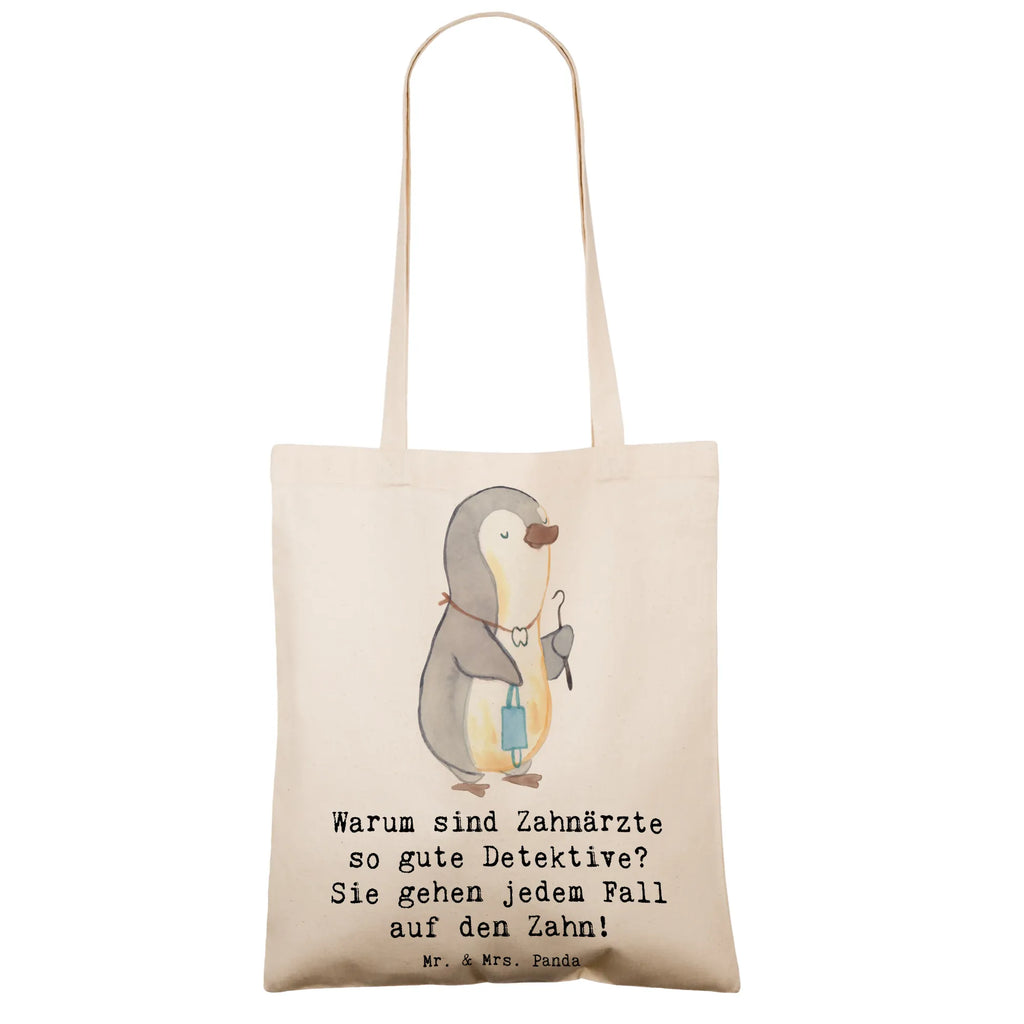 Tote bag Warum sind Zahnärzte so gute Detektive? Sie gehen jedem Fall auf den Zahn! Beutel, Jutebeutel, Einkaufstasche, Jutetasche, Shopper, Stoffbeutel, Badetasche, Laptoptasche, Tasche, Einkaufstüte, Tragetasche, Strandtasche, Schultertasche, Umhängetasche, Stofftasche, Beuteltasche, Beruf, Ausbildung, Jubiläum, Abschied, Rente, Kollege, Kollegin, Geschenk, Schenken, Arbeitskollege, Mitarbeiter, Firma, Danke, Dankeschön