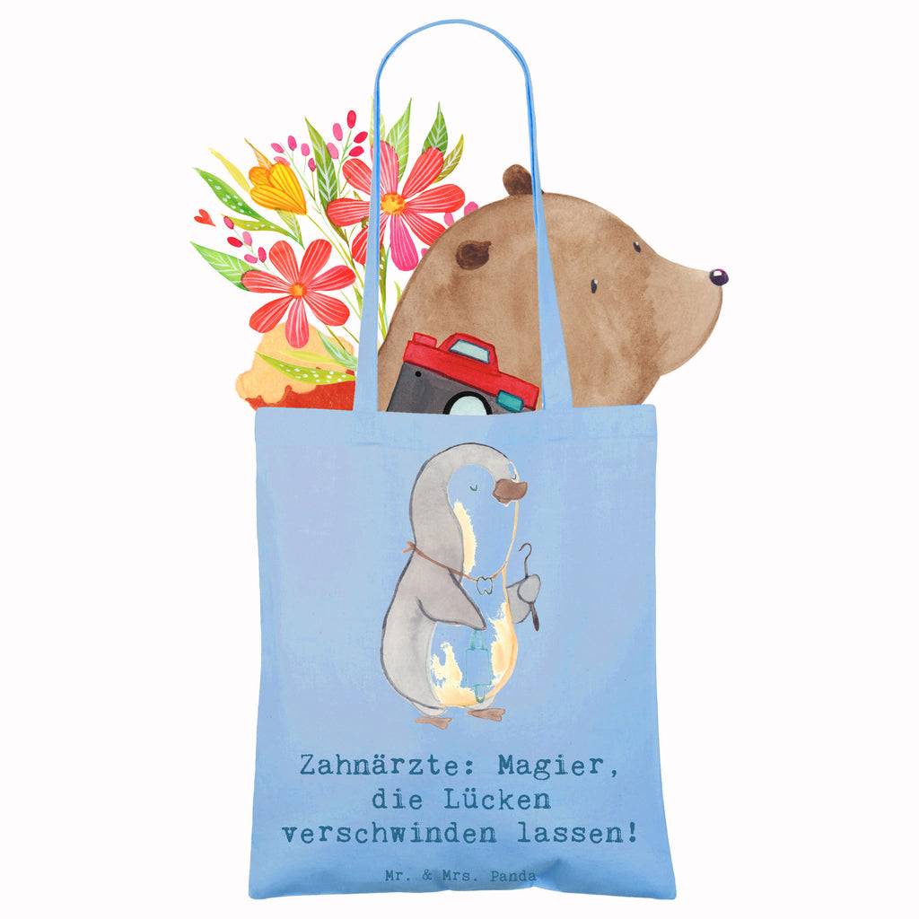 Tote bag Zahnärzte: Magier, die Lücken verschwinden lassen! Badetasche, Schultertasche, Stoffbeutel, Beutel, Tasche, Laptoptasche, Jutetasche, Umhängetasche, Beuteltasche, Jutebeutel, Stofftasche, Einkaufstasche, Einkaufstüte, Tragetasche, Shopper, Strandtasche, Beruf, Ausbildung, Jubiläum, Abschied, Rente, Kollege, Kollegin, Geschenk, Schenken, Arbeitskollege, Mitarbeiter, Firma, Danke, Dankeschön