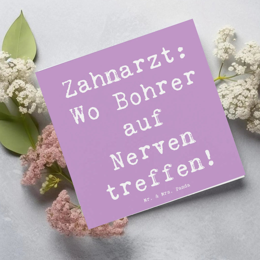Deluxe Card Saying Zahnarzt: Wo Bohrer auf Nerven treffen! Klappkarte, Hochzeitskarte, Karte, Hochwertige Klappkarte, Einladungskarte, Hochwertige Grußkarte, Grußkarte, Glückwunschkarte, Geburtstagskarte, Beruf, Ausbildung, Jubiläum, Abschied, Rente, Kollege, Kollegin, Geschenk, Schenken, Arbeitskollege, Mitarbeiter, Firma, Danke, Dankeschön