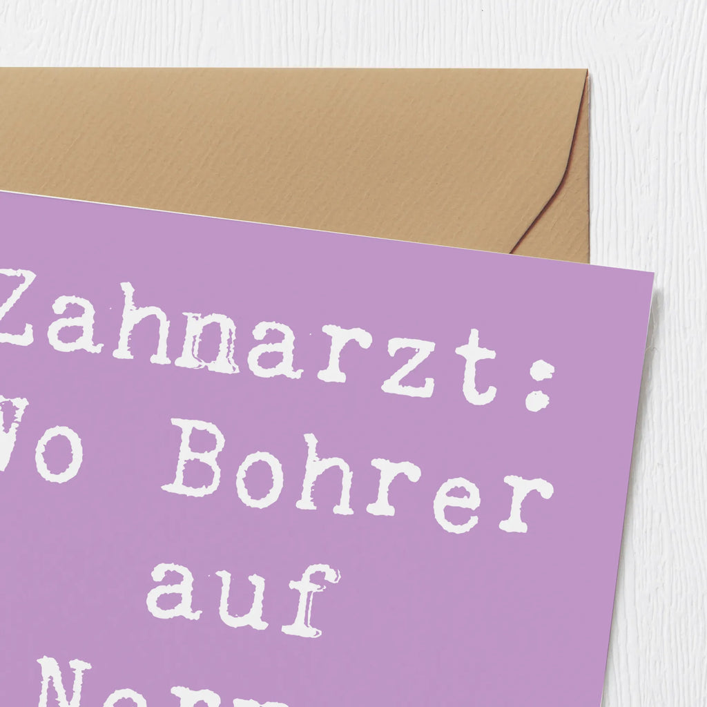 Deluxe Card Saying Zahnarzt: Wo Bohrer auf Nerven treffen! Klappkarte, Hochzeitskarte, Karte, Hochwertige Klappkarte, Einladungskarte, Hochwertige Grußkarte, Grußkarte, Glückwunschkarte, Geburtstagskarte, Beruf, Ausbildung, Jubiläum, Abschied, Rente, Kollege, Kollegin, Geschenk, Schenken, Arbeitskollege, Mitarbeiter, Firma, Danke, Dankeschön