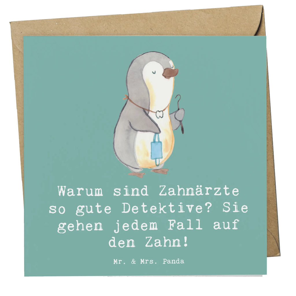 Deluxe Card Warum sind Zahnärzte so gute Detektive? Sie gehen jedem Fall auf den Zahn! Karte, Grußkarte, Glückwunschkarte, Klappkarte, Hochwertige Grußkarte, Hochwertige Klappkarte, Einladungskarte, Hochzeitskarte, Geburtstagskarte, Beruf, Ausbildung, Jubiläum, Abschied, Rente, Kollege, Kollegin, Geschenk, Schenken, Arbeitskollege, Mitarbeiter, Firma, Danke, Dankeschön