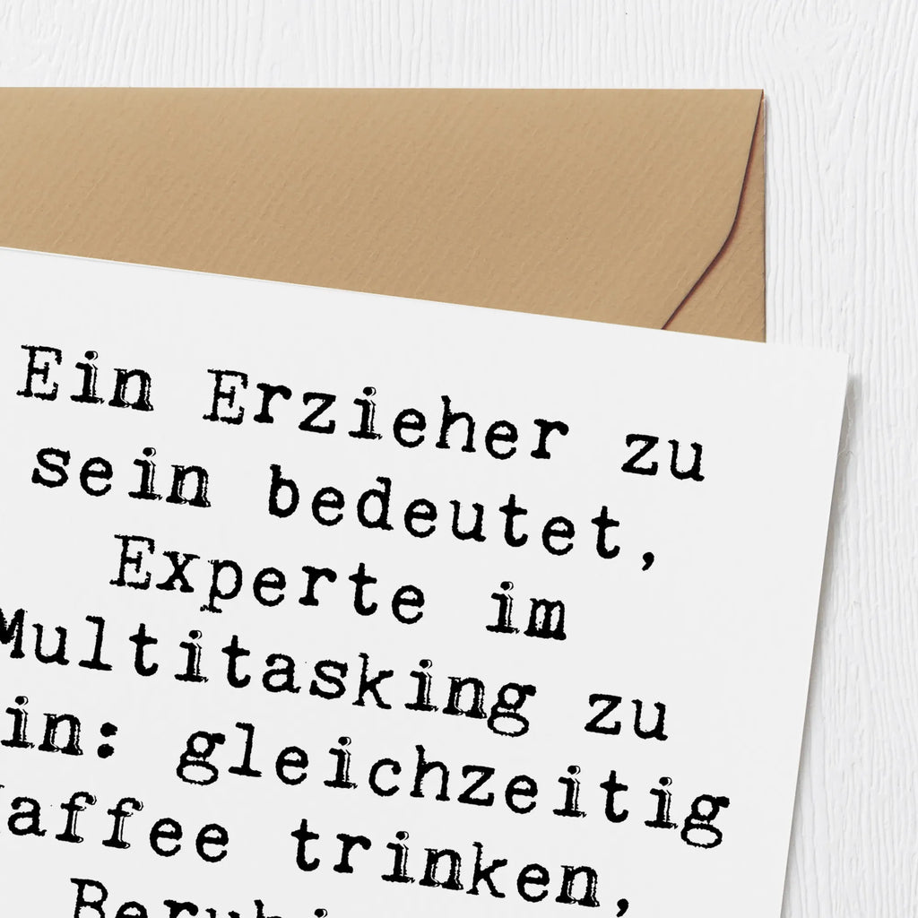Deluxe Karte Spruch Multitasking Erzieher Hochwertige Grußkarte, Grußkarte, Glückwunschkarte, Geburtstagskarte, Karte, Hochzeitskarte, Hochwertige Klappkarte, Einladungskarte, Klappkarte, Beruf, Ausbildung, Jubiläum, Abschied, Rente, Kollege, Kollegin, Geschenk, Schenken, Arbeitskollege, Mitarbeiter, Firma, Danke, Dankeschön