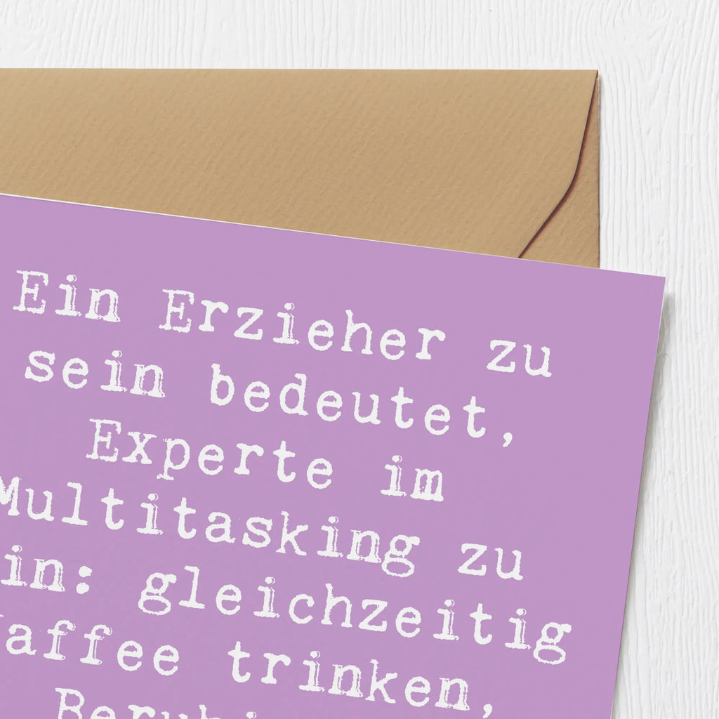 Deluxe Karte Spruch Multitasking Erzieher Hochwertige Grußkarte, Grußkarte, Glückwunschkarte, Geburtstagskarte, Karte, Hochzeitskarte, Hochwertige Klappkarte, Einladungskarte, Klappkarte, Beruf, Ausbildung, Jubiläum, Abschied, Rente, Kollege, Kollegin, Geschenk, Schenken, Arbeitskollege, Mitarbeiter, Firma, Danke, Dankeschön