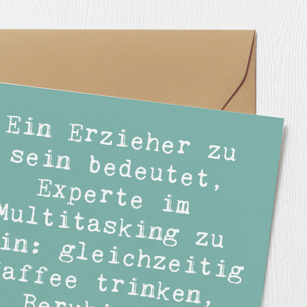 Deluxe Karte Spruch Multitasking Erzieher Hochwertige Grußkarte, Grußkarte, Glückwunschkarte, Geburtstagskarte, Karte, Hochzeitskarte, Hochwertige Klappkarte, Einladungskarte, Klappkarte, Beruf, Ausbildung, Jubiläum, Abschied, Rente, Kollege, Kollegin, Geschenk, Schenken, Arbeitskollege, Mitarbeiter, Firma, Danke, Dankeschön