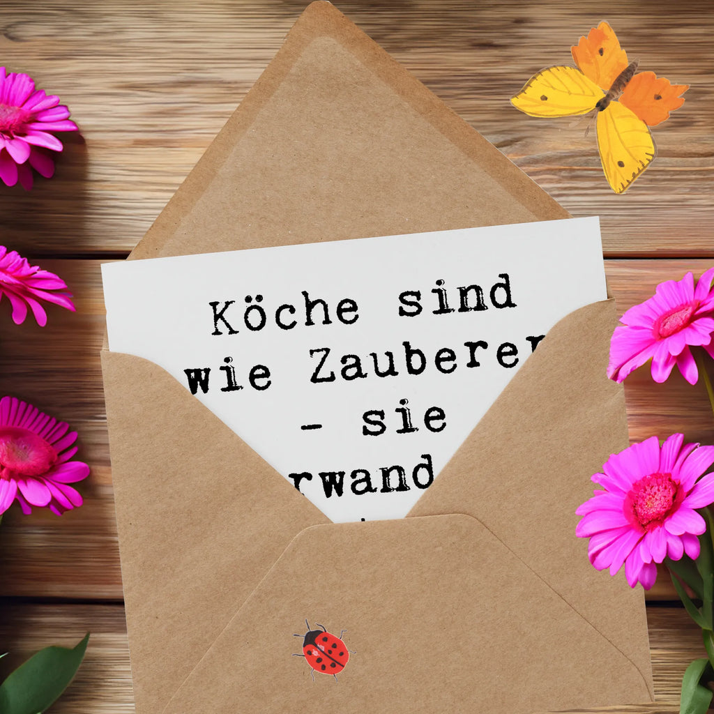 Deluxe Card Saying Köche sind wie Zauberer - sie verwandeln Zutaten in köstliche Meisterwerke! Karte, Einladungskarte, Klappkarte, Hochwertige Grußkarte, Hochzeitskarte, Hochwertige Klappkarte, Grußkarte, Geburtstagskarte, Glückwunschkarte, Beruf, Ausbildung, Jubiläum, Abschied, Rente, Kollege, Kollegin, Geschenk, Schenken, Arbeitskollege, Mitarbeiter, Firma, Danke, Dankeschön