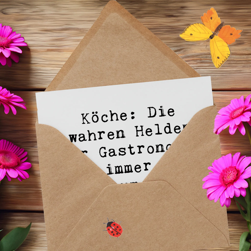 Deluxe Card Saying Köche: Die wahren Helden der Gastronomie - immer am Herd, um andere glücklich zu machen! Grußkarte, Klappkarte, Hochzeitskarte, Geburtstagskarte, Glückwunschkarte, Karte, Einladungskarte, Hochwertige Grußkarte, Hochwertige Klappkarte, Beruf, Ausbildung, Jubiläum, Abschied, Rente, Kollege, Kollegin, Geschenk, Schenken, Arbeitskollege, Mitarbeiter, Firma, Danke, Dankeschön