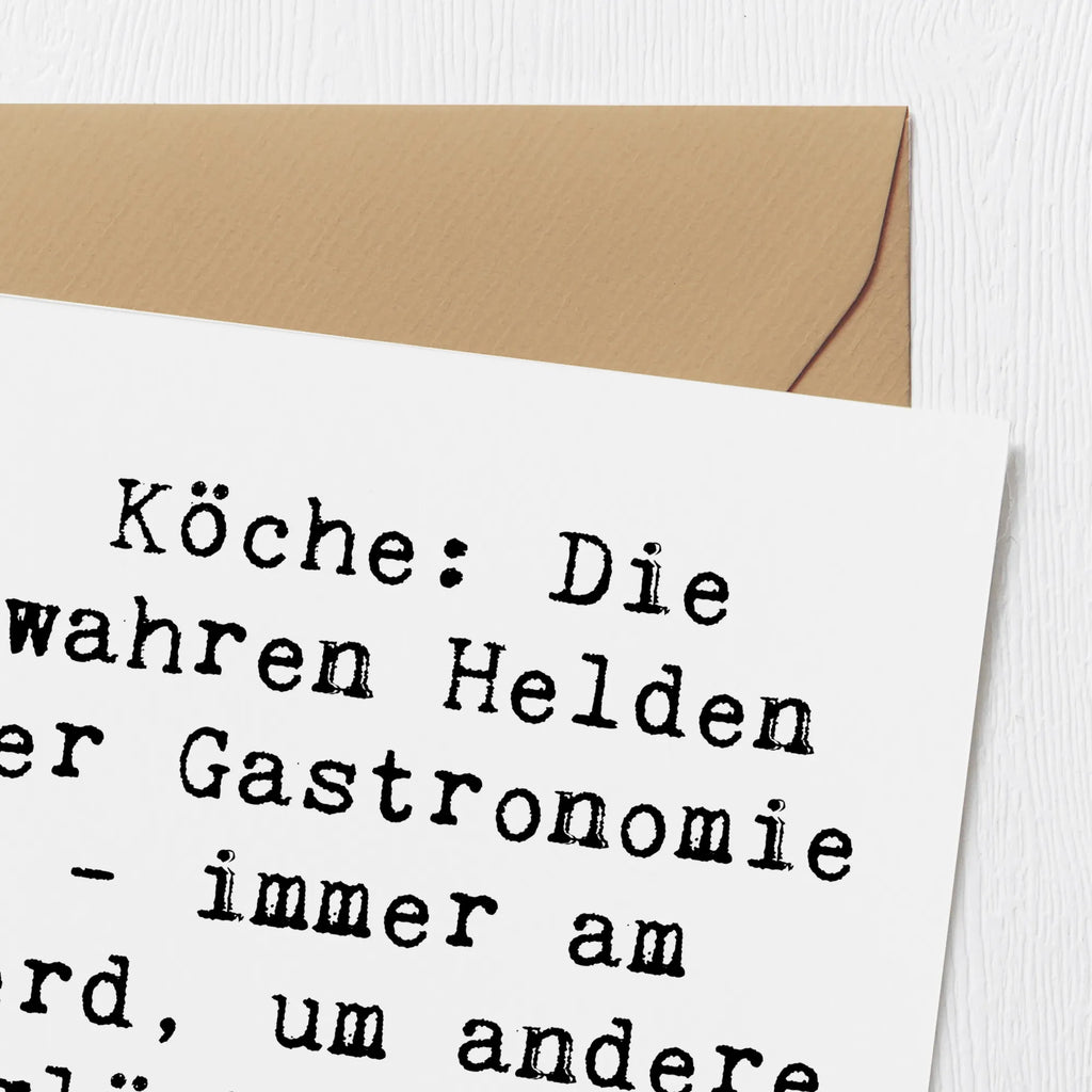 Deluxe Card Saying Köche: Die wahren Helden der Gastronomie - immer am Herd, um andere glücklich zu machen! Grußkarte, Klappkarte, Hochzeitskarte, Geburtstagskarte, Glückwunschkarte, Karte, Einladungskarte, Hochwertige Grußkarte, Hochwertige Klappkarte, Beruf, Ausbildung, Jubiläum, Abschied, Rente, Kollege, Kollegin, Geschenk, Schenken, Arbeitskollege, Mitarbeiter, Firma, Danke, Dankeschön