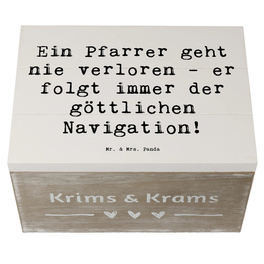 Wooden chest Saying Ein Pfarrer geht nie verloren - er folgt immer der göttlichen Navigation! Schatulle, Geschenkbox, Erinnerungsbox, Truhe, Aufbewahrungsbox, Holzkiste, Dekokiste, XXL, Geschenkdose, Schatzkiste, Kiste, Erinnerungskiste, Beruf, Ausbildung, Jubiläum, Abschied, Rente, Kollege, Kollegin, Geschenk, Schenken, Arbeitskollege, Mitarbeiter, Firma, Danke, Dankeschön