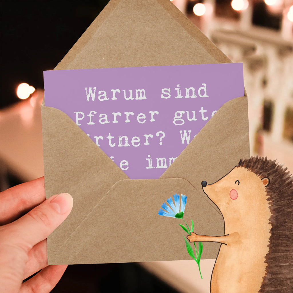 Deluxe Card Saying Warum sind Pfarrer gute Gärtner? Weil sie immer einen guten Draht nach oben haben! Klappkarte, Geburtstagskarte, Hochzeitskarte, Einladungskarte, Karte, Glückwunschkarte, Hochwertige Klappkarte, Grußkarte, Hochwertige Grußkarte, Beruf, Ausbildung, Jubiläum, Abschied, Rente, Kollege, Kollegin, Geschenk, Schenken, Arbeitskollege, Mitarbeiter, Firma, Danke, Dankeschön