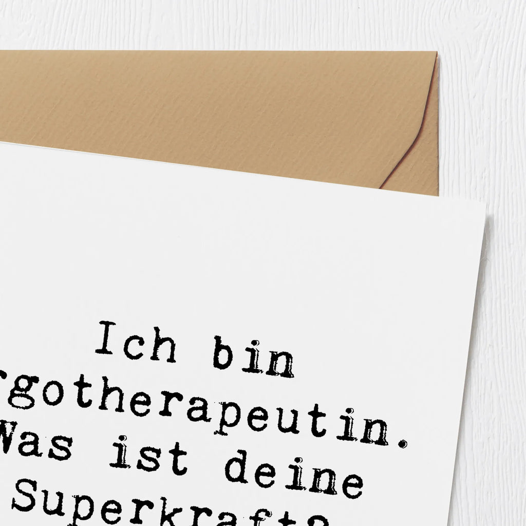 Deluxe Card Saying Ich bin Ergotherapeutin. Was ist deine Superkraft? Karte, Grußkarte, Geburtstagskarte, Hochwertige Klappkarte, Klappkarte, Hochwertige Grußkarte, Glückwunschkarte, Hochzeitskarte, Einladungskarte, Beruf, Ausbildung, Jubiläum, Abschied, Rente, Kollege, Kollegin, Geschenk, Schenken, Arbeitskollege, Mitarbeiter, Firma, Danke, Dankeschön