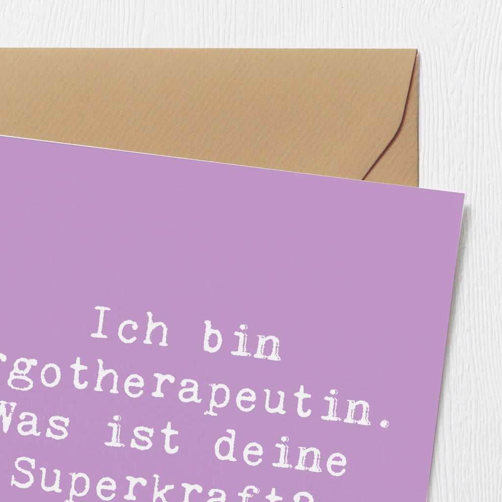 Deluxe Card Saying Ich bin Ergotherapeutin. Was ist deine Superkraft? Karte, Grußkarte, Geburtstagskarte, Hochwertige Klappkarte, Klappkarte, Hochwertige Grußkarte, Glückwunschkarte, Hochzeitskarte, Einladungskarte, Beruf, Ausbildung, Jubiläum, Abschied, Rente, Kollege, Kollegin, Geschenk, Schenken, Arbeitskollege, Mitarbeiter, Firma, Danke, Dankeschön
