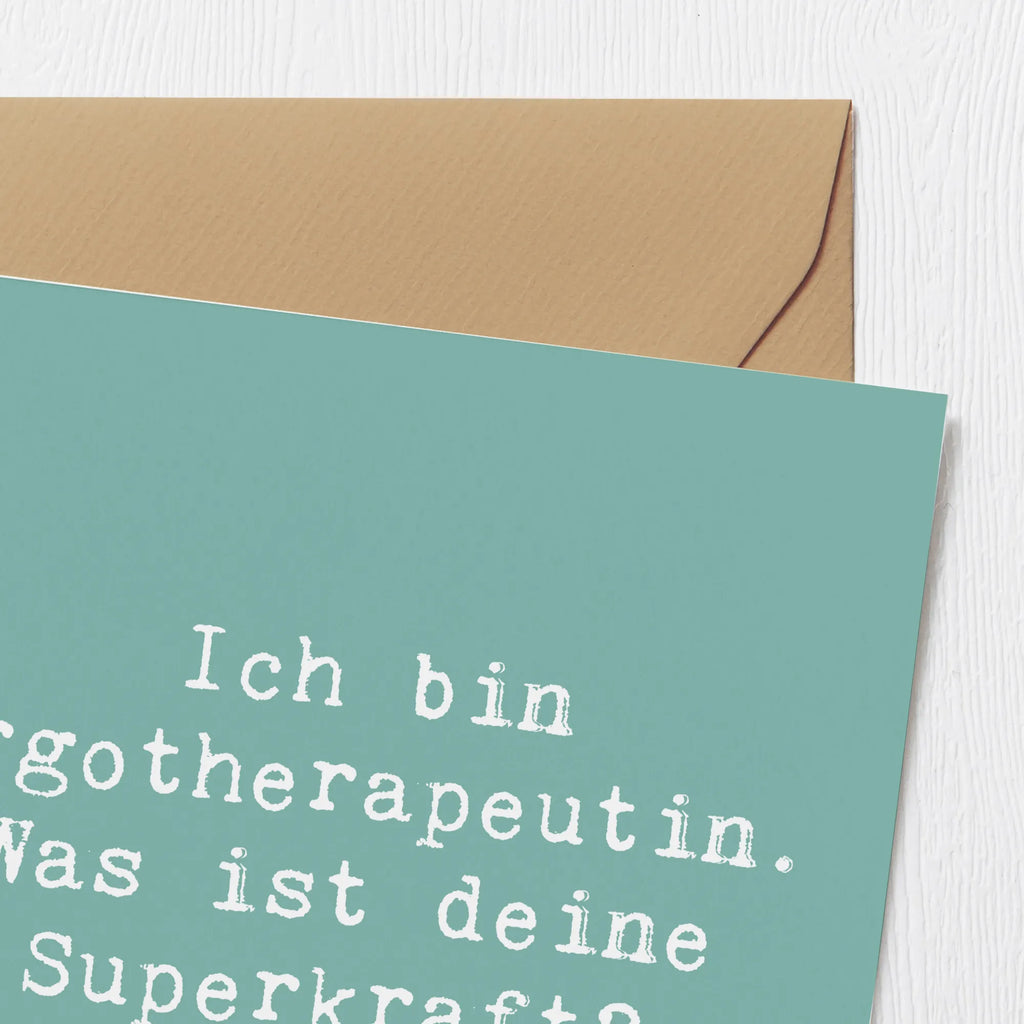 Deluxe Card Saying Ich bin Ergotherapeutin. Was ist deine Superkraft? Karte, Grußkarte, Geburtstagskarte, Hochwertige Klappkarte, Klappkarte, Hochwertige Grußkarte, Glückwunschkarte, Hochzeitskarte, Einladungskarte, Beruf, Ausbildung, Jubiläum, Abschied, Rente, Kollege, Kollegin, Geschenk, Schenken, Arbeitskollege, Mitarbeiter, Firma, Danke, Dankeschön