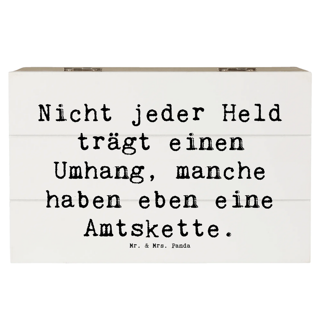 Wooden chest Saying Nicht jeder Held trägt einen Umhang, manche haben eben eine Amtskette. XXL, Geschenkbox, Erinnerungsbox, Kiste, Schatzkiste, Holzkiste, Dekokiste, Geschenkdose, Aufbewahrungsbox, Truhe, Schatulle, Erinnerungskiste, Beruf, Ausbildung, Jubiläum, Abschied, Rente, Kollege, Kollegin, Geschenk, Schenken, Arbeitskollege, Mitarbeiter, Firma, Danke, Dankeschön