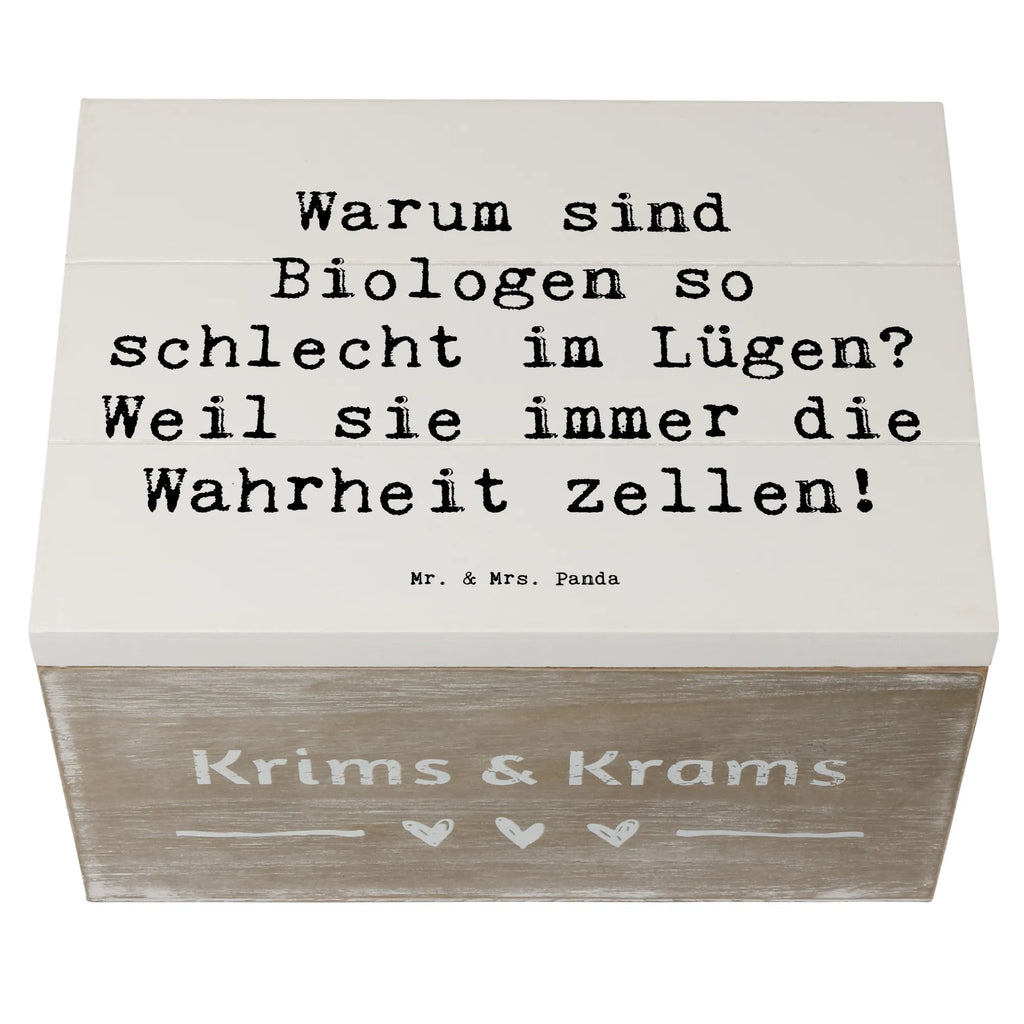Wooden chest Saying Warum sind Biologen so schlecht im Lügen? Weil sie immer die Wahrheit zellen! Schatzkiste, Truhe, Erinnerungskiste, XXL, Holzkiste, Erinnerungsbox, Dekokiste, Schatulle, Kiste, Geschenkdose, Geschenkbox, Aufbewahrungsbox, Beruf, Ausbildung, Jubiläum, Abschied, Rente, Kollege, Kollegin, Geschenk, Schenken, Arbeitskollege, Mitarbeiter, Firma, Danke, Dankeschön