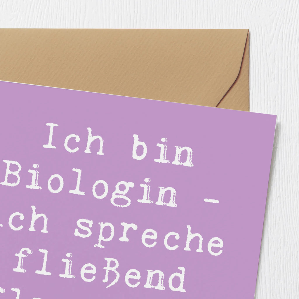 Deluxe Card Saying Ich bin Biologin - ich spreche fließend Pflanzen und Tiere. Karte, Hochzeitskarte, Glückwunschkarte, Geburtstagskarte, Hochwertige Grußkarte, Klappkarte, Grußkarte, Einladungskarte, Hochwertige Klappkarte, Beruf, Ausbildung, Jubiläum, Abschied, Rente, Kollege, Kollegin, Geschenk, Schenken, Arbeitskollege, Mitarbeiter, Firma, Danke, Dankeschön