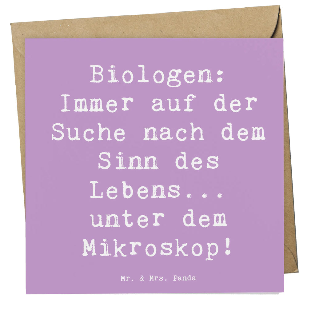 Deluxe Card Saying Biologen: Immer auf der Suche nach dem Sinn des Lebens... unter dem Mikroskop! Karte, Einladungskarte, Klappkarte, Grußkarte, Hochzeitskarte, Glückwunschkarte, Hochwertige Grußkarte, Geburtstagskarte, Hochwertige Klappkarte, Beruf, Ausbildung, Jubiläum, Abschied, Rente, Kollege, Kollegin, Geschenk, Schenken, Arbeitskollege, Mitarbeiter, Firma, Danke, Dankeschön