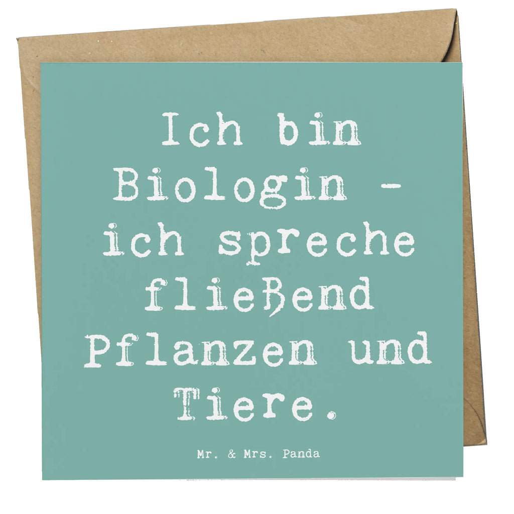 Deluxe Card Saying Ich bin Biologin - ich spreche fließend Pflanzen und Tiere. Karte, Hochzeitskarte, Glückwunschkarte, Geburtstagskarte, Hochwertige Grußkarte, Klappkarte, Grußkarte, Einladungskarte, Hochwertige Klappkarte, Beruf, Ausbildung, Jubiläum, Abschied, Rente, Kollege, Kollegin, Geschenk, Schenken, Arbeitskollege, Mitarbeiter, Firma, Danke, Dankeschön