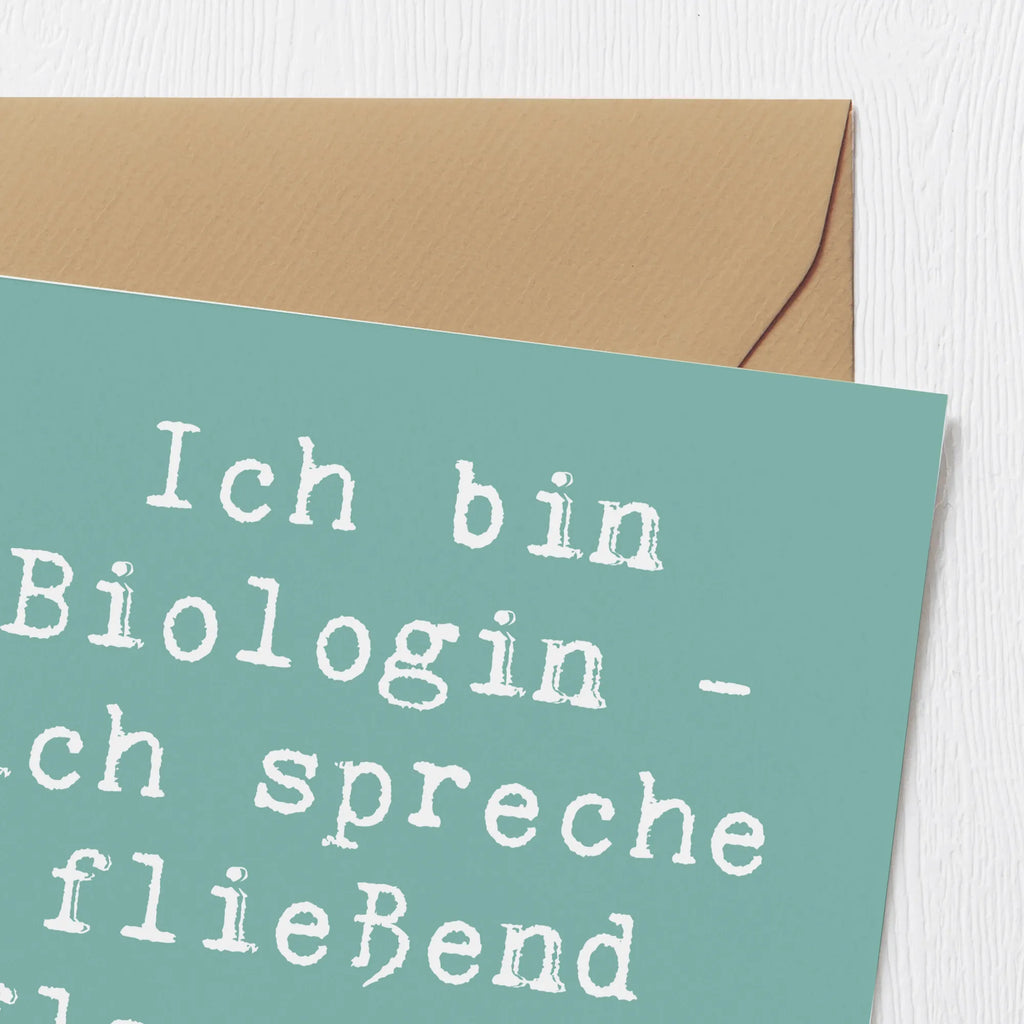 Deluxe Card Saying Ich bin Biologin - ich spreche fließend Pflanzen und Tiere. Karte, Hochzeitskarte, Glückwunschkarte, Geburtstagskarte, Hochwertige Grußkarte, Klappkarte, Grußkarte, Einladungskarte, Hochwertige Klappkarte, Beruf, Ausbildung, Jubiläum, Abschied, Rente, Kollege, Kollegin, Geschenk, Schenken, Arbeitskollege, Mitarbeiter, Firma, Danke, Dankeschön