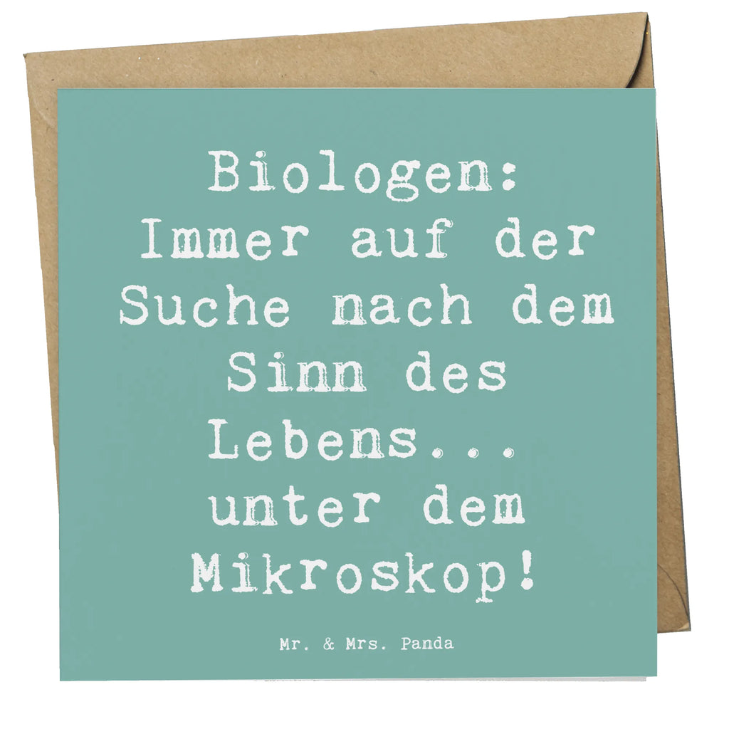 Deluxe Card Saying Biologen: Immer auf der Suche nach dem Sinn des Lebens... unter dem Mikroskop! Karte, Einladungskarte, Klappkarte, Grußkarte, Hochzeitskarte, Glückwunschkarte, Hochwertige Grußkarte, Geburtstagskarte, Hochwertige Klappkarte, Beruf, Ausbildung, Jubiläum, Abschied, Rente, Kollege, Kollegin, Geschenk, Schenken, Arbeitskollege, Mitarbeiter, Firma, Danke, Dankeschön