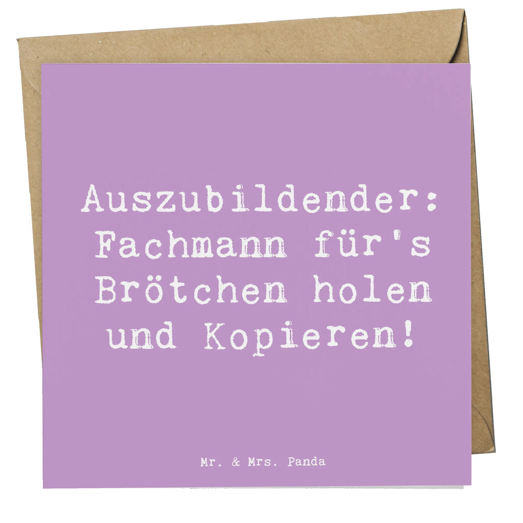 Deluxe Card Saying Auszubildender: Fachmann für's Brötchen holen und Kopieren! Grußkarte, Glückwunschkarte, Hochzeitskarte, Karte, Klappkarte, Geburtstagskarte, Hochwertige Grußkarte, Einladungskarte, Hochwertige Klappkarte, Beruf, Ausbildung, Jubiläum, Abschied, Rente, Kollege, Kollegin, Geschenk, Schenken, Arbeitskollege, Mitarbeiter, Firma, Danke, Dankeschön