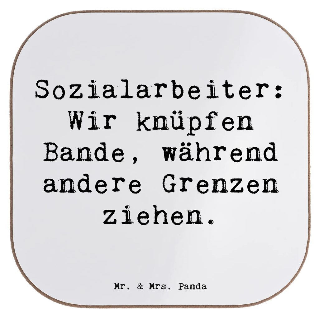 Square coaster Saying Sozialarbeiter: Wir knüpfen Bande, während andere Grenzen ziehen. Untersetzer Design, Untersetzer, Untersetzer für Gläser, Bierdeckel, Untersetzer Holz, Holzuntersetzer, Untersetzer aus Holz, Glasuntersetzer, Untersetzer Gläser, Korkuntersetzer, Tassen Untersetzer, Getränkeuntersetzer, Beruf, Ausbildung, Jubiläum, Abschied, Rente, Kollege, Kollegin, Geschenk, Schenken, Arbeitskollege, Mitarbeiter, Firma, Danke, Dankeschön