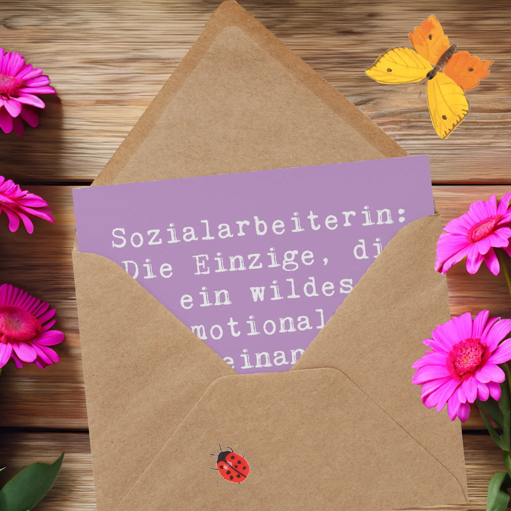Deluxe Card Saying Sozialarbeiterin: Die Einzige, die ein wildes emotionales Durcheinander in eine Erfolgsgeschichte verwandeln kann! Grußkarte, Geburtstagskarte, Einladungskarte, Glückwunschkarte, Karte, Klappkarte, Hochwertige Klappkarte, Hochzeitskarte, Hochwertige Grußkarte, Beruf, Ausbildung, Jubiläum, Abschied, Rente, Kollege, Kollegin, Geschenk, Schenken, Arbeitskollege, Mitarbeiter, Firma, Danke, Dankeschön