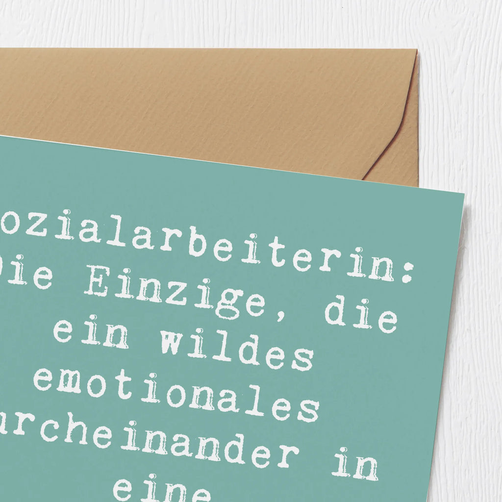 Deluxe Card Saying Sozialarbeiterin: Die Einzige, die ein wildes emotionales Durcheinander in eine Erfolgsgeschichte verwandeln kann! Grußkarte, Geburtstagskarte, Einladungskarte, Glückwunschkarte, Karte, Klappkarte, Hochwertige Klappkarte, Hochzeitskarte, Hochwertige Grußkarte, Beruf, Ausbildung, Jubiläum, Abschied, Rente, Kollege, Kollegin, Geschenk, Schenken, Arbeitskollege, Mitarbeiter, Firma, Danke, Dankeschön