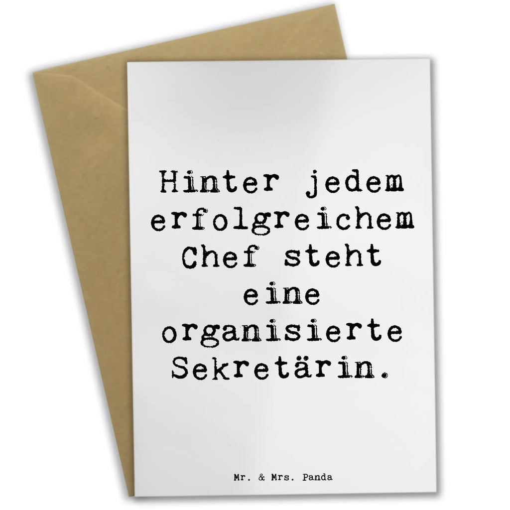 Greetings card Saying Hinter jedem erfolgreichem Chef steht eine organisierte Sekretärin. Geburtstagskarte, Karte, Einladungskarte, Hochzeitskarte, Glückwunschkarte, Ansichtskarten, Klappkarte, Grußkarte, Beruf, Ausbildung, Jubiläum, Abschied, Rente, Kollege, Kollegin, Geschenk, Schenken, Arbeitskollege, Mitarbeiter, Firma, Danke, Dankeschön