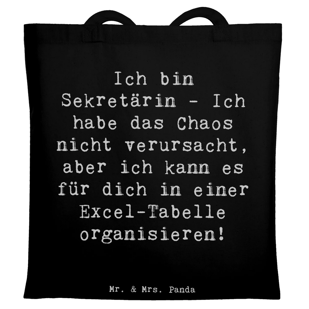 Tote bag Saying Ich bin Sekretärin - Ich habe das Chaos nicht verursacht, aber ich kann es für dich in einer Excel-Tabelle organisieren! Beuteltasche, Schultertasche, Tasche, Beutel, Einkaufstasche, Strandtasche, Tragetasche, Umhängetasche, Jutebeutel, Shopper, Stoffbeutel, Laptoptasche, Badetasche, Stofftasche, Jutetasche, Einkaufstüte, Beruf, Ausbildung, Jubiläum, Abschied, Rente, Kollege, Kollegin, Geschenk, Schenken, Arbeitskollege, Mitarbeiter, Firma, Danke, Dankeschön