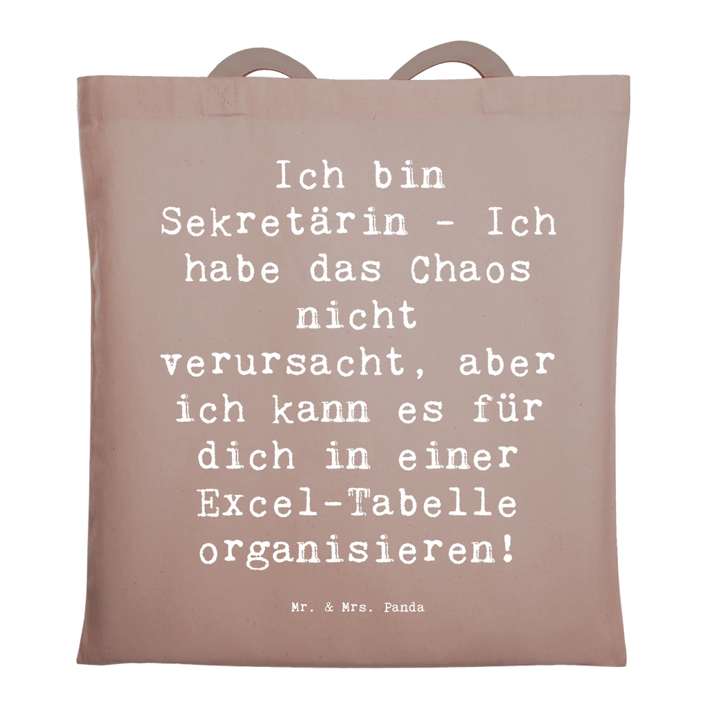Tote bag Saying Ich bin Sekretärin - Ich habe das Chaos nicht verursacht, aber ich kann es für dich in einer Excel-Tabelle organisieren! Beuteltasche, Schultertasche, Tasche, Beutel, Einkaufstasche, Strandtasche, Tragetasche, Umhängetasche, Jutebeutel, Shopper, Stoffbeutel, Laptoptasche, Badetasche, Stofftasche, Jutetasche, Einkaufstüte, Beruf, Ausbildung, Jubiläum, Abschied, Rente, Kollege, Kollegin, Geschenk, Schenken, Arbeitskollege, Mitarbeiter, Firma, Danke, Dankeschön