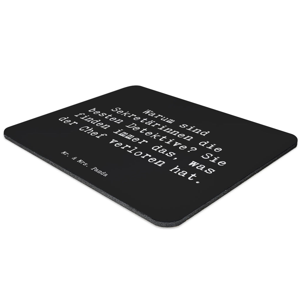 Mouse mat Saying Warum sind Sekretärinnen die besten Detektive? Sie finden immer das, was der Chef verloren hat. PC Zubehör, Büroausstattung, Mauspad, Computer zubehör, Designer Mauspad, Mauspad Büro, Mausunterlage, Mousepad, Arbeitszimmer, Einzigartiges Mauspad, Beruf, Ausbildung, Jubiläum, Abschied, Rente, Kollege, Kollegin, Geschenk, Schenken, Arbeitskollege, Mitarbeiter, Firma, Danke, Dankeschön