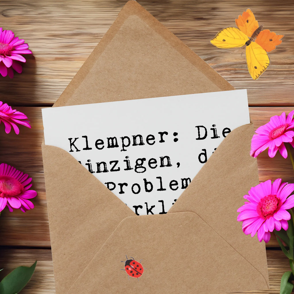 Deluxe Card Saying Klempner: Die Einzigen, die Probleme wirklich runterspülen können! Grußkarte, Hochwertige Grußkarte, Geburtstagskarte, Karte, Hochwertige Klappkarte, Glückwunschkarte, Einladungskarte, Hochzeitskarte, Klappkarte, Beruf, Ausbildung, Jubiläum, Abschied, Rente, Kollege, Kollegin, Geschenk, Schenken, Arbeitskollege, Mitarbeiter, Firma, Danke, Dankeschön