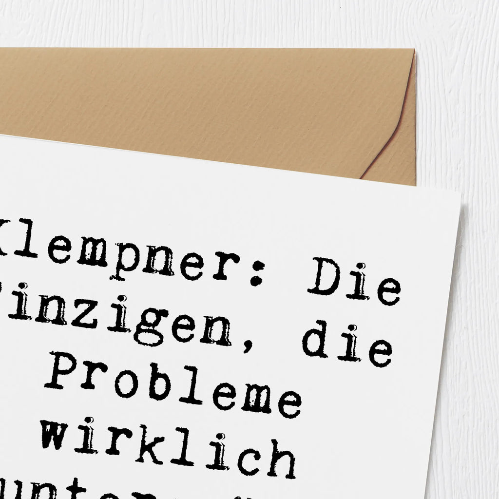 Deluxe Card Saying Klempner: Die Einzigen, die Probleme wirklich runterspülen können! Grußkarte, Hochwertige Grußkarte, Geburtstagskarte, Karte, Hochwertige Klappkarte, Glückwunschkarte, Einladungskarte, Hochzeitskarte, Klappkarte, Beruf, Ausbildung, Jubiläum, Abschied, Rente, Kollege, Kollegin, Geschenk, Schenken, Arbeitskollege, Mitarbeiter, Firma, Danke, Dankeschön
