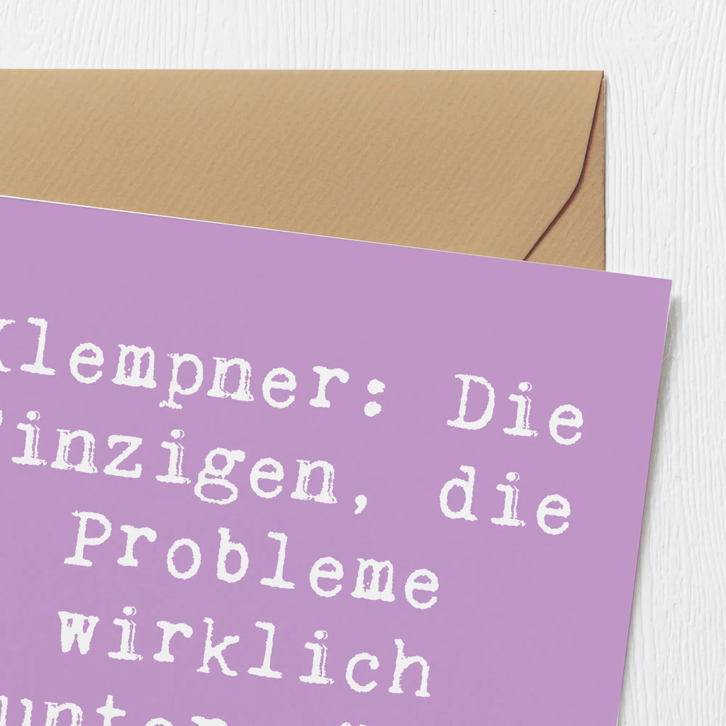 Deluxe Card Saying Klempner: Die Einzigen, die Probleme wirklich runterspülen können! Grußkarte, Hochwertige Grußkarte, Geburtstagskarte, Karte, Hochwertige Klappkarte, Glückwunschkarte, Einladungskarte, Hochzeitskarte, Klappkarte, Beruf, Ausbildung, Jubiläum, Abschied, Rente, Kollege, Kollegin, Geschenk, Schenken, Arbeitskollege, Mitarbeiter, Firma, Danke, Dankeschön