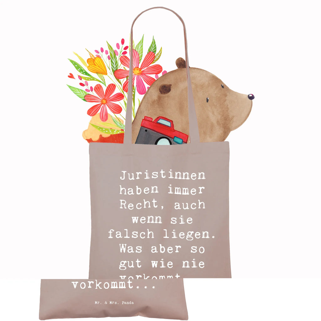 Tote bag Saying Juristinnen haben immer Recht, auch wenn sie falsch liegen. Was aber so gut wie nie vorkommt... Einkaufstüte, Badetasche, Jutetasche, Einkaufstasche, Strandtasche, Jutebeutel, Stofftasche, Umhängetasche, Beuteltasche, Schultertasche, Tragetasche, Tasche, Beutel, Stoffbeutel, Laptoptasche, Shopper, Beruf, Ausbildung, Jubiläum, Abschied, Rente, Kollege, Kollegin, Geschenk, Schenken, Arbeitskollege, Mitarbeiter, Firma, Danke, Dankeschön