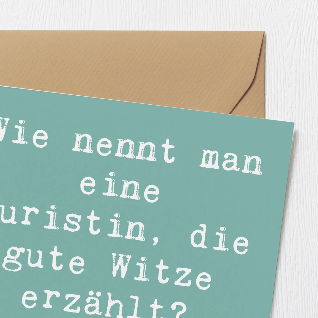 Deluxe Card Saying Wie nennt man eine Juristin, die gute Witze erzählt? Recht amüsant. Hochzeitskarte, Einladungskarte, Klappkarte, Grußkarte, Geburtstagskarte, Karte, Glückwunschkarte, Hochwertige Grußkarte, Hochwertige Klappkarte, Beruf, Ausbildung, Jubiläum, Abschied, Rente, Kollege, Kollegin, Geschenk, Schenken, Arbeitskollege, Mitarbeiter, Firma, Danke, Dankeschön